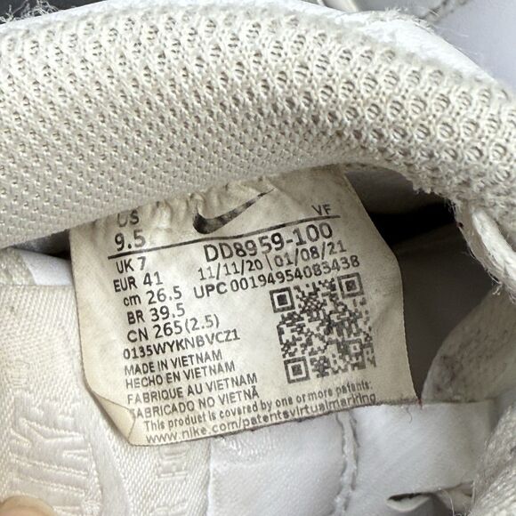 Nike Womens size 9.5 Air Force 1 DD8959-100 White Casual Shoes Sneakers - Picture 6 of 7